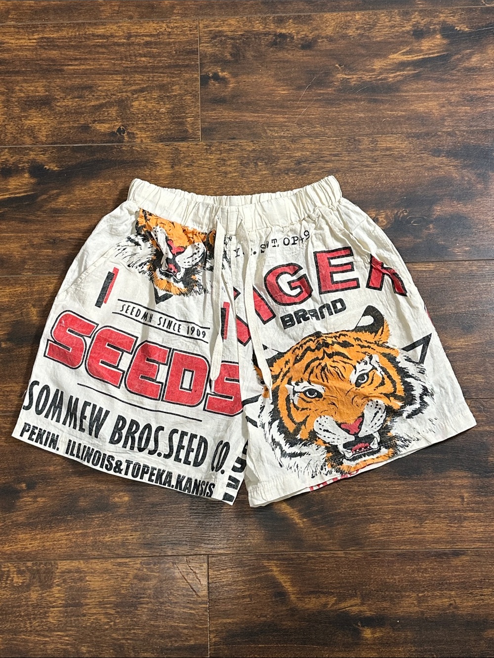 π― Vintage Tiger Seed Sack Boxer Shorts Elastic Drawstring! π - Picture 1 of 7